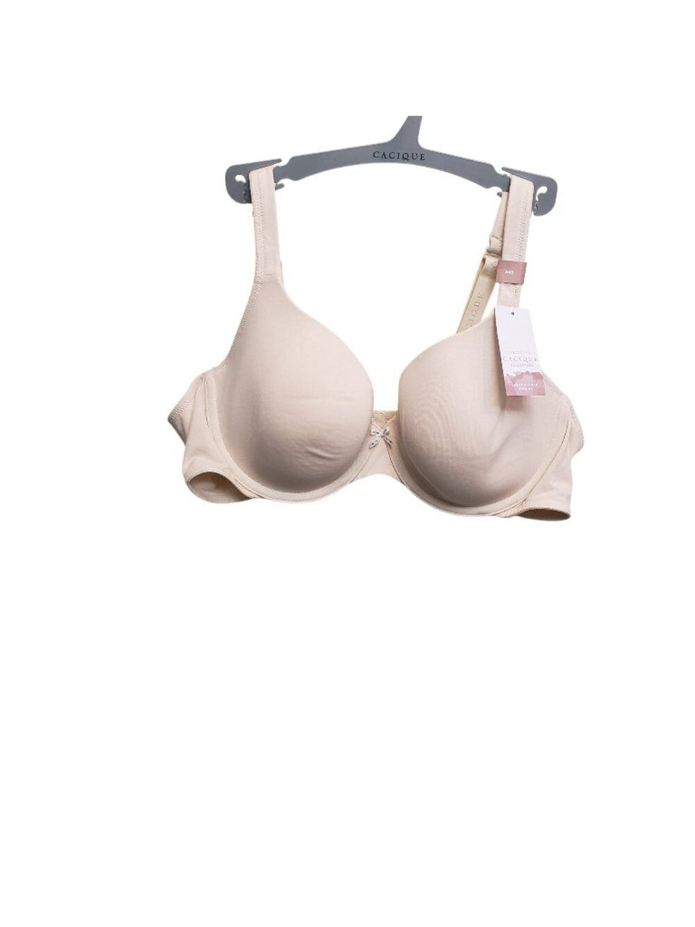 Cacique Lightly Lined T-Shirt Bra 44B Beige Underwire Adjustable Strap